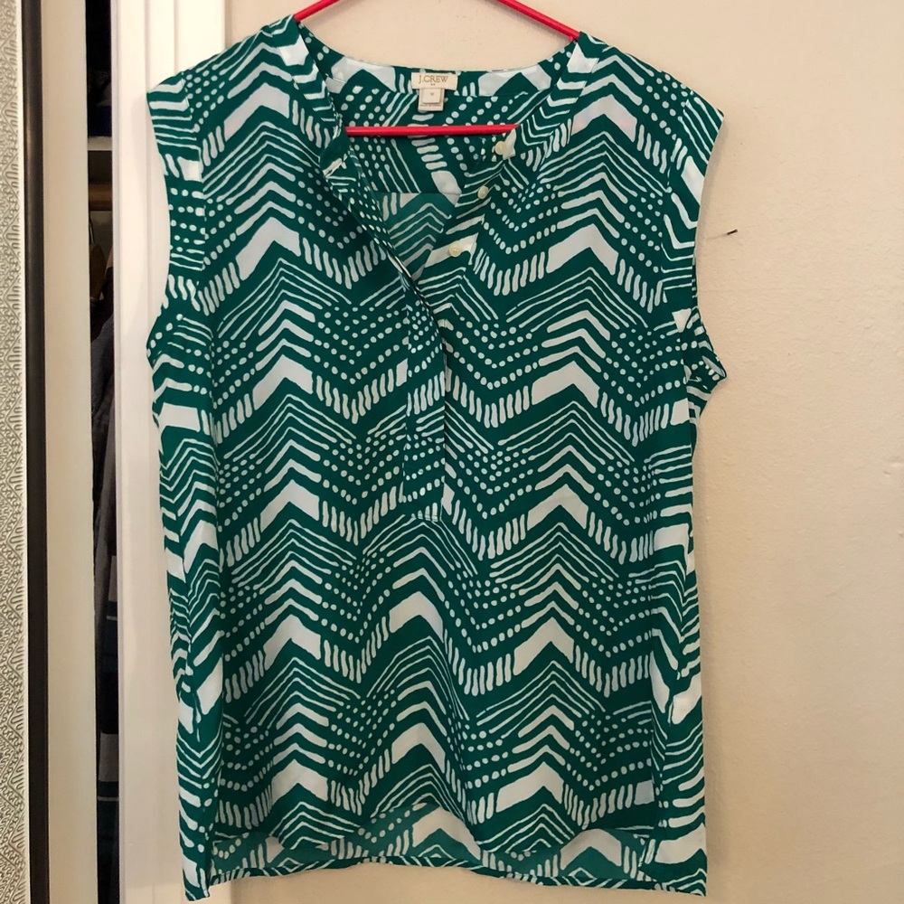 J Crew green blouse